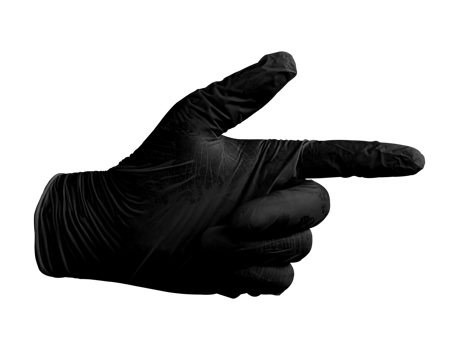 Black glove isolated on transparent background. File png