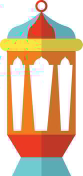 Ramadhan Kareem Lantern with Flat Cartoon Style. Isolated Illustration vector