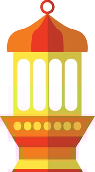 Ramadhan Kareem Lantern with Flat Cartoon Style. Isolated Illustration vector