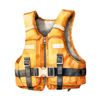 Life Vest Isolated Detailed Watercolor Hand Drawn Painting Illustration png