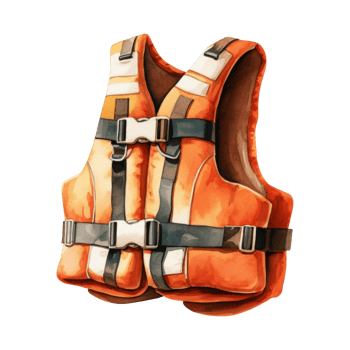 Life Vest Isolated Detailed Watercolor Hand Drawn Painting Illustration png