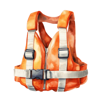 Life Vest Isolated Detailed Watercolor Hand Drawn Painting Illustration png