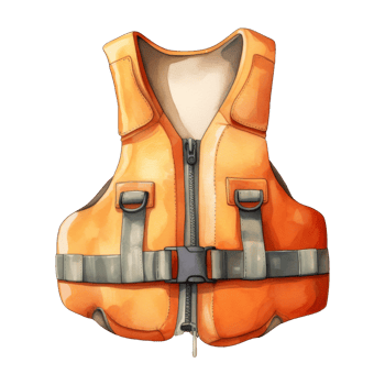 Life Vest Isolated Detailed Watercolor Hand Drawn Painting Illustration png