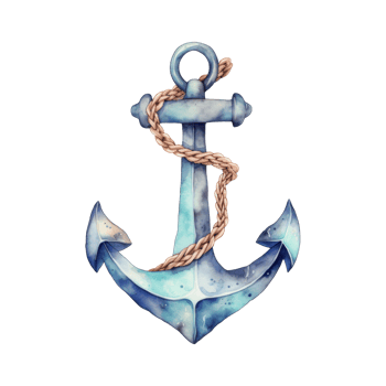 Anchor Isolated Detailed Watercolor Hand Drawn Painting Illustration png