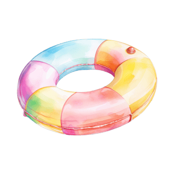 Pool Float Isolated Detailed Watercolor Hand Drawn Painting Illustration png