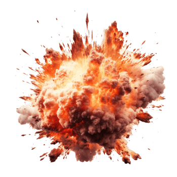Fire explosion isolated on transparent background png