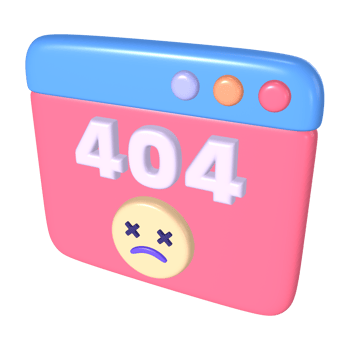 404 Not Found 3D Illustration Icon png