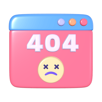 404 Not Found 3D Illustration Icon png