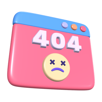 404 Not Found 3D Illustration Icon png