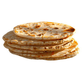 3D Rendering of a Rounded Indian Bread on Transparent Background png