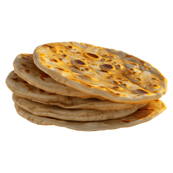 3D Rendering of a Rounded Indian Bread on Transparent Background png
