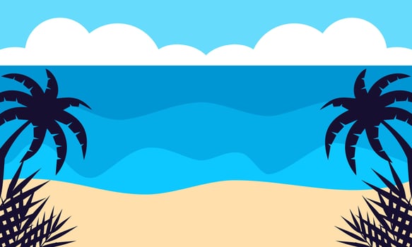 Summer beach vacation scene illustration vector