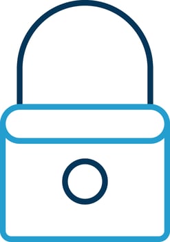 Lock Line Blue Two Color Icon vector