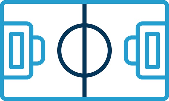 Football Field Line Blue Two Color Icon vector