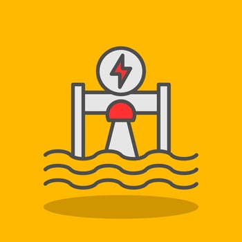 Hydroelectricity Filled Shadow Icon vector