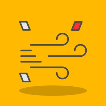 Windy Filled Shadow Icon vector