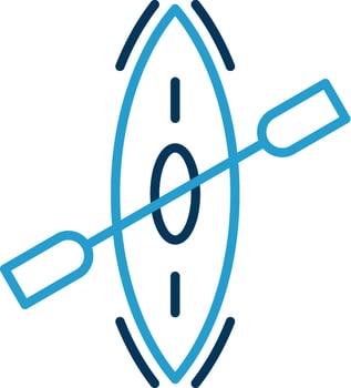 Kayak Line Blue Two Color Icon vector