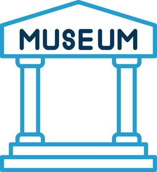 Museum Line Blue Two Color Icon vector
