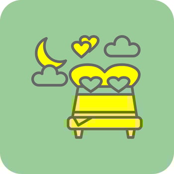 Night Filled Yellow Icon vector