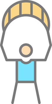 Skydiving Line Filled Light Icon vector