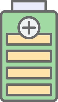 Battery Level Line Filled Light Icon vector