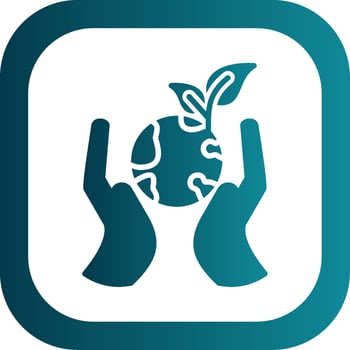 Healthy Earth Glyph Gradient Corner Icon vector