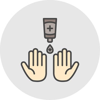 Hand Wash Line Filled Light Icon vector