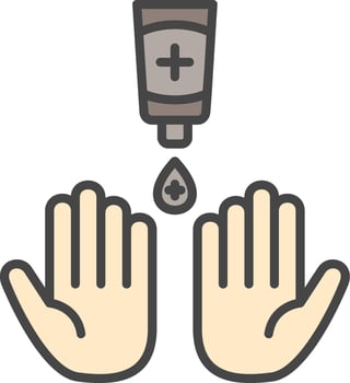 Hand Wash Line Filled Light Icon vector