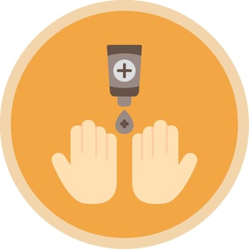 Hand Wash Flat Multi Circle Icon vector