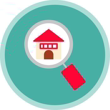 Search Building Flat Multi Circle Icon vector