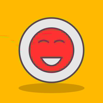 Happy Filled Shadow Icon vector