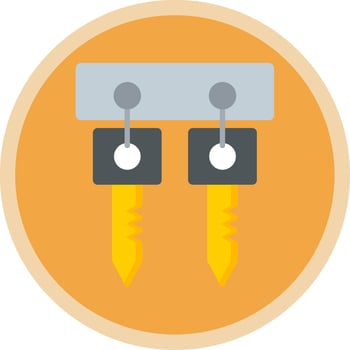 Hooks Flat Multi Circle Icon vector