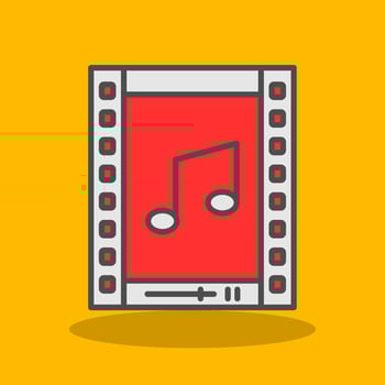 Reel Filled Shadow Icon vector