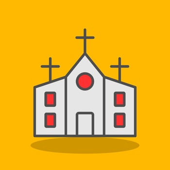 Church Filled Shadow Icon vector