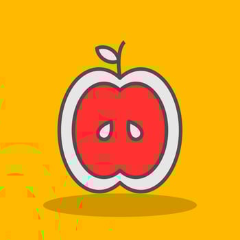 Apple Filled Shadow Icon vector