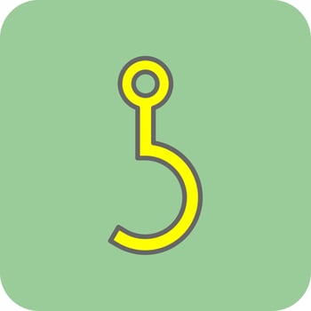 Hook Filled Yellow Icon vector