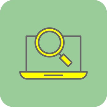 Searching Filled Yellow Icon vector