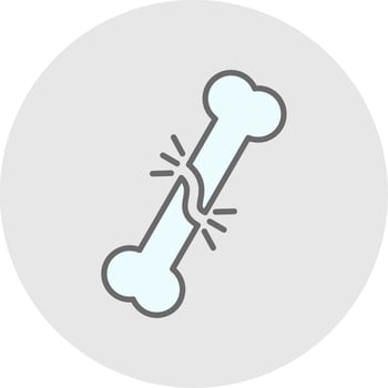 Broken Bone Line Filled Light Icon vector