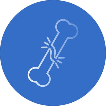 Broken Bone Flat Bubble Icon vector