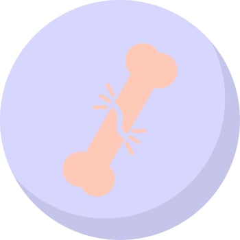 Broken Bone Flat Bubble Icon vector