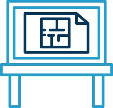 Architecture Line Blue Two Color Icon vector