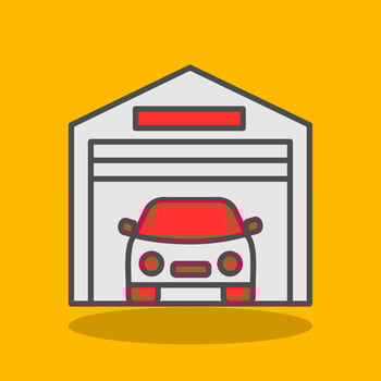 Garage Filled Shadow Icon vector