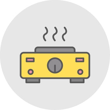 Hot Plate Line Filled Light Icon vector
