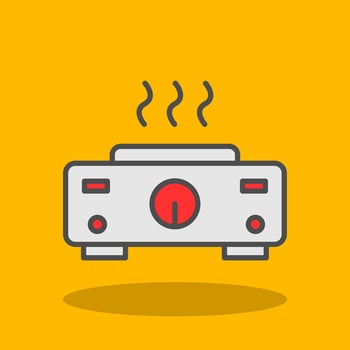 Hot Plate Filled Shadow Icon vector