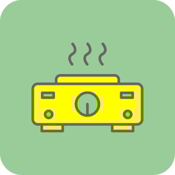 Hot Plate Filled Yellow Icon vector