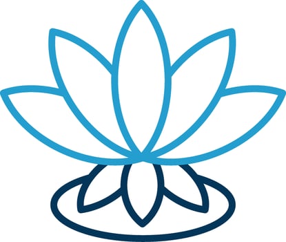 Lotus Line Blue Two Color Icon vector