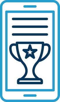 OnLine Blue Two Color Award Line Blue Two Color Icon vector