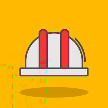Helmet Filled Shadow Icon vector