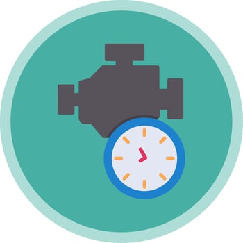 Time Engine Flat Multi Circle Icon vector