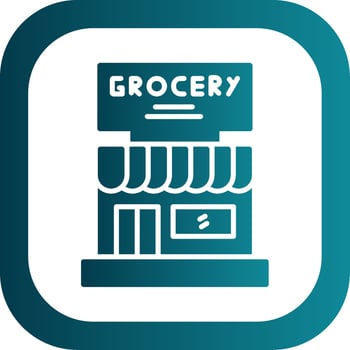 Grocery Store Glyph Gradient Corner Icon vector